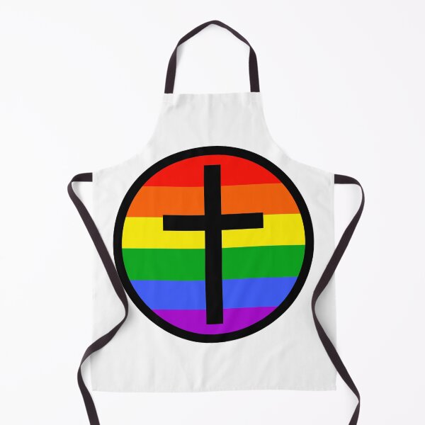 Item preview, Rainbow flag with Christian cross designed and sold by Rachel the Artist .