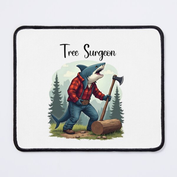 Item preview, Funny Shark Tree Surgeon in a paul Bunyan Costume designed and sold by EmeraldCauldren.