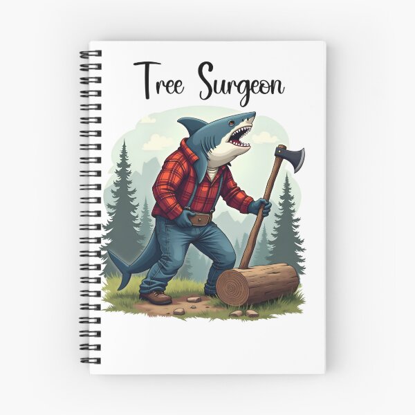 Item preview, Funny Shark Tree Surgeon in a paul Bunyan Costume designed and sold by EmeraldCauldren.