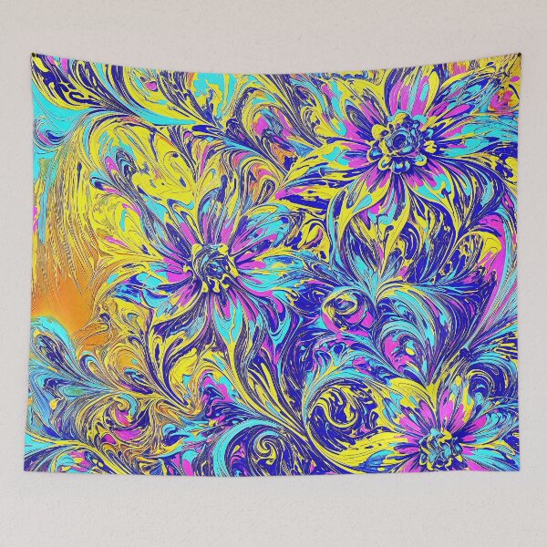 Item preview, Fibonacci Floral Chaos in Vibrant Urban Fantasy designed and sold by blackhalt.
