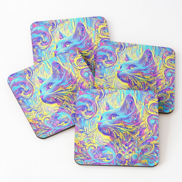 Item preview, Colorful Enigmatic Cat in Fractal Urban Wonderland designed and sold by blackhalt.