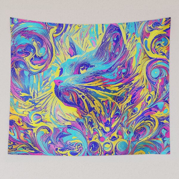 Item preview, Colorful Enigmatic Cat in Fractal Urban Wonderland designed and sold by blackhalt.