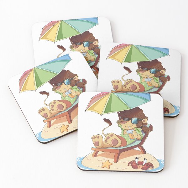 Item preview, Lion at the beach cartoon designed and sold by RonylWaga.