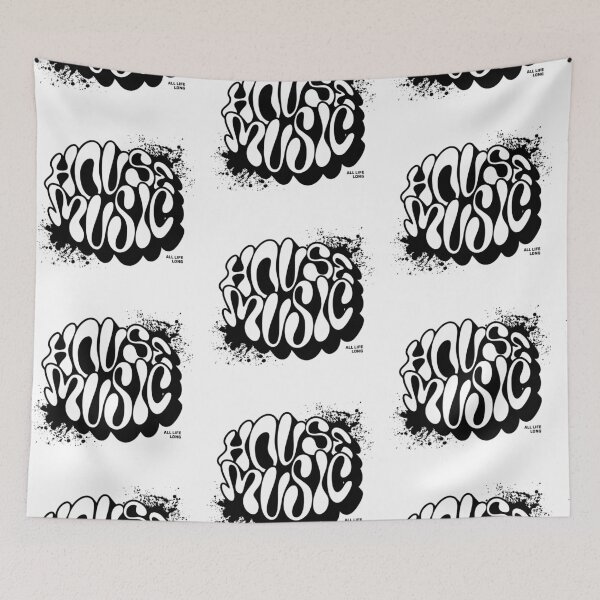 Item preview, HOUSE MUSIC  - Trippy Font Splash (Black)  designed and sold by Discothreadz.