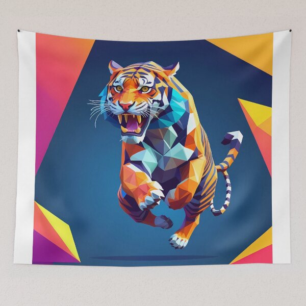 Aperçu de l'œuvre Oeuvre 4 : « Saut triomphant du tigre » créée et vendue par ART ATTACK ZONE.