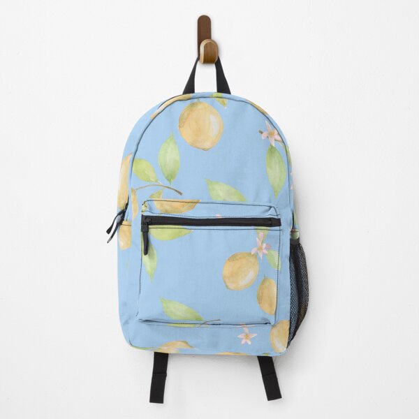 Item preview, Make life Zesty lemons with blossoms on blue designed and sold by MissyWildflower.