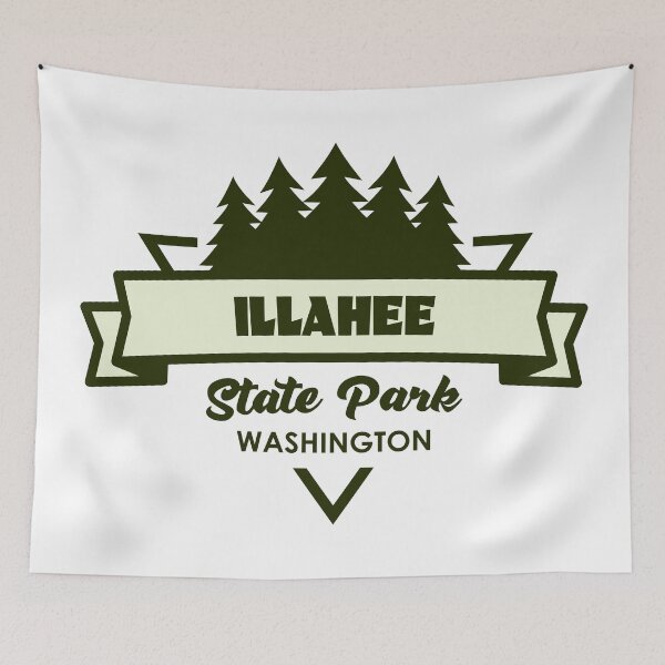 Item preview, Illahee State Park Washington Trees And Ribbon designed and sold by bivenart.