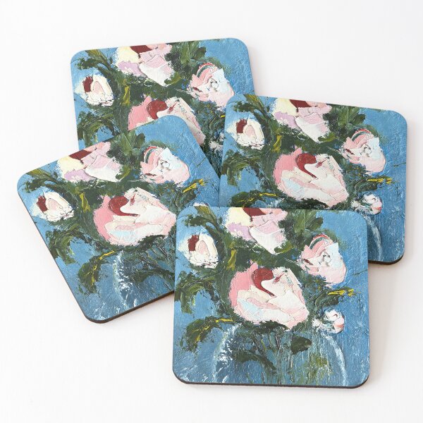 Item preview, roses on blue designed and sold by TatianaMalinArt.