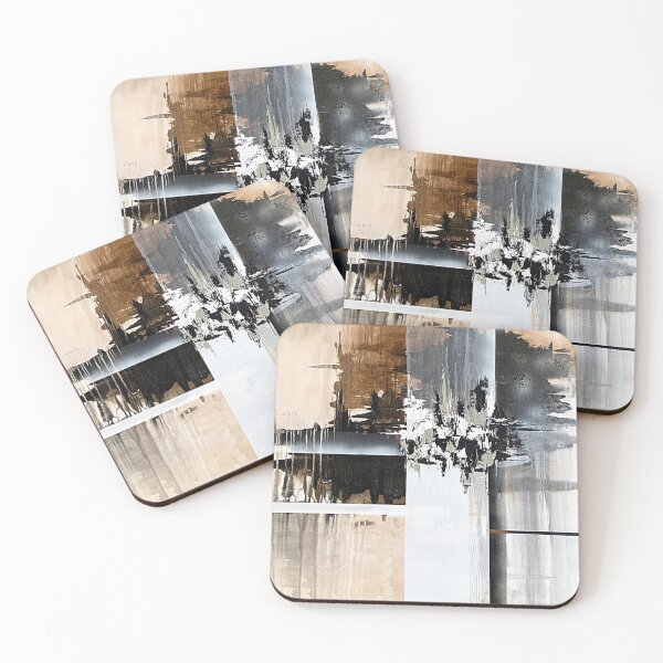 Item preview, Harmony of Chaos – Abstract Texture in Black and Beige designed and sold by TatianaMalinArt.