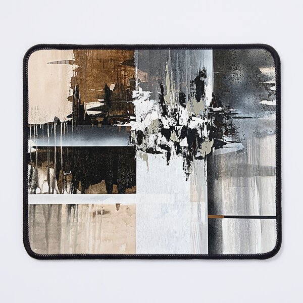 Item preview, Harmony of Chaos – Abstract Texture in Black and Beige designed and sold by TatianaMalinArt.