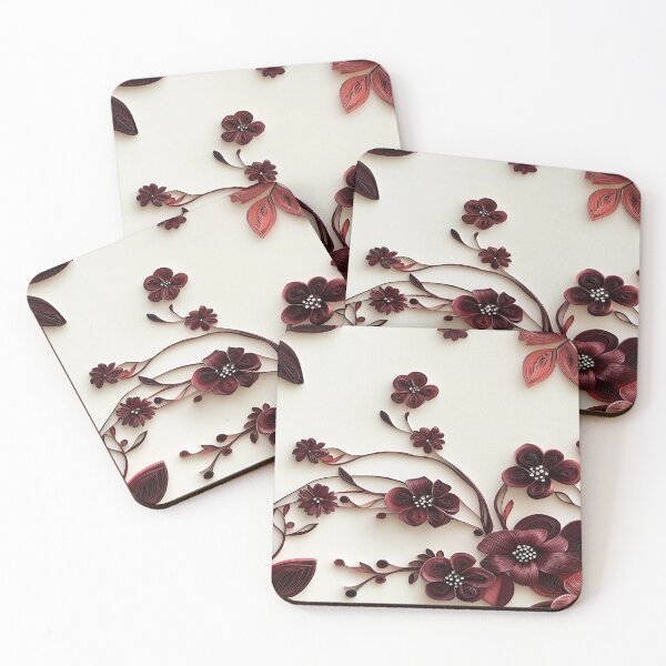 Item preview, Burgundy Paper Floral designed and sold by PrintsByFrank.