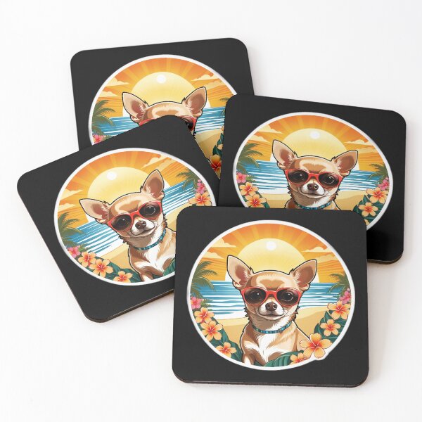 Item preview, Chihuahua Puppy with Sunglasses and Marbles at Sunset in Hawaii designed and sold by NautiChic.