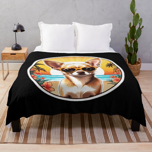 Item preview, Morning Beach Chihuahua with Sunglasses and Marbles at Sunset in Hawaii designed and sold by NautiChic.
