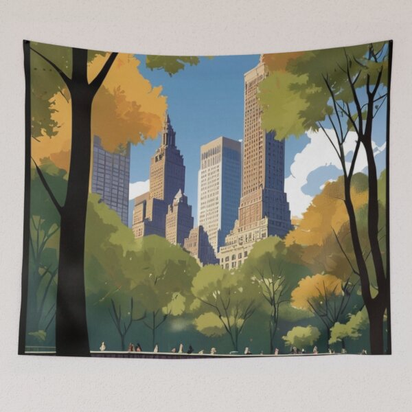 Aperçu de l'œuvre 002 Conception d'affiche vintage de Central Park à New York, États-Unis créée et vendue par Alexis Art Collection.