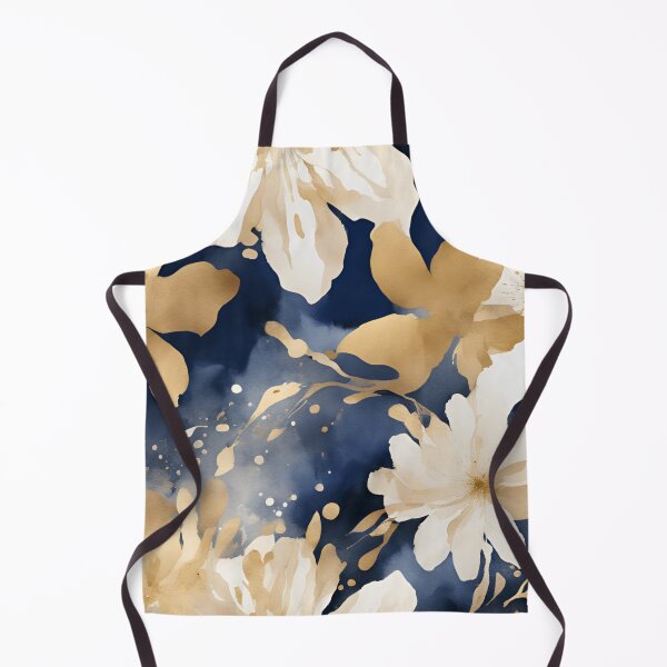 Item preview, Romantic Elegant Pattern Watercolor Florals Pattern Gold Grey Blue, designed and sold by KolorellaS.