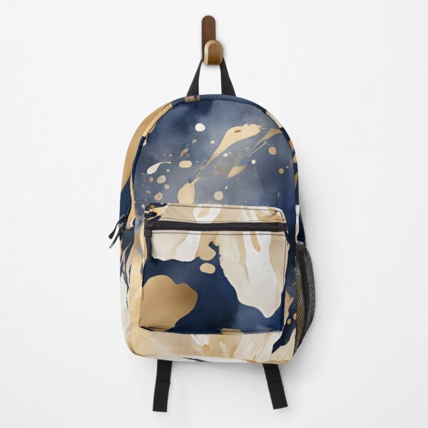 Item preview, Romantic Elegant Pattern Watercolor Florals Pattern Gold Grey Blue, designed and sold by KolorellaS.
