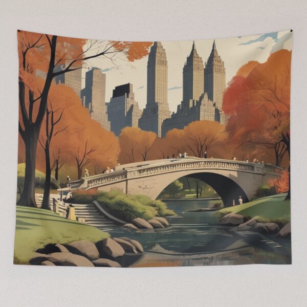 Item preview, 005 Vintage Central Park in New York City, USA Poster Design designed and sold by Alexis Art Collection.