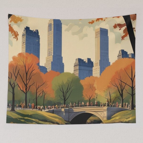 Aperçu de l'œuvre Affiche vintage 007 de Central Park à New York, États-Unis créée et vendue par Alexis Art Collection.