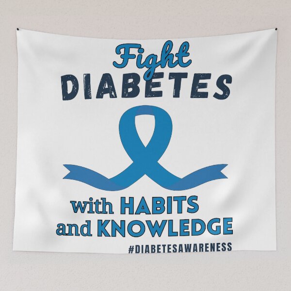 Item preview, Diabetes Awareness- Fight Diabetes with Habits and Knowledge designed and sold by 5Petals.