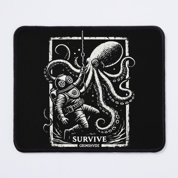 Item preview, GRIMSHVDE Survive Diver vs. Giant Octopus Gothic Design designed and sold by GRIMSHVDE.