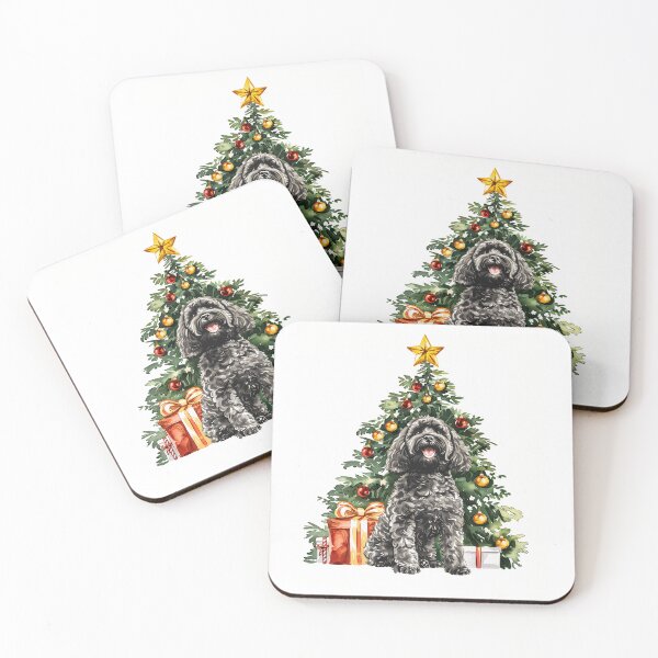 Item preview, Cavapoo Cavoodle Oodle - Black -  Christmas Tree Watercolor designed and sold by wotsthis.