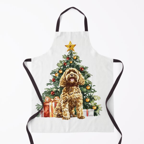 Item preview, Cavapoo Cavoodle Oodle - Cream - Gold -  Christmas Tree Watercolor designed and sold by wotsthis.