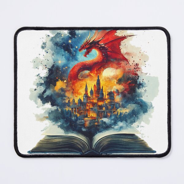 Item preview, Red Dragon Rising - Fantasy Art Print designed and sold by AiHead.