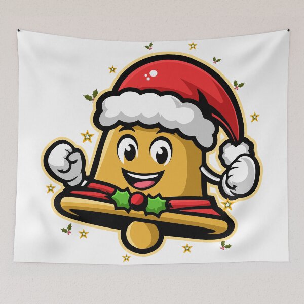 Item preview, Festive Bell Mascot with Santa Hat - Christmas Cheer T-Shirt sticker Design designed and sold by CreativeTomb.