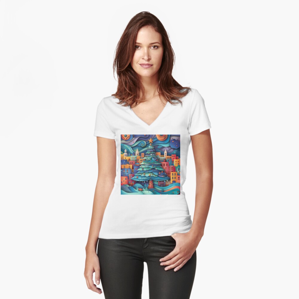 Item preview, Fitted V-Neck T-Shirt designed and sold by Finvara.