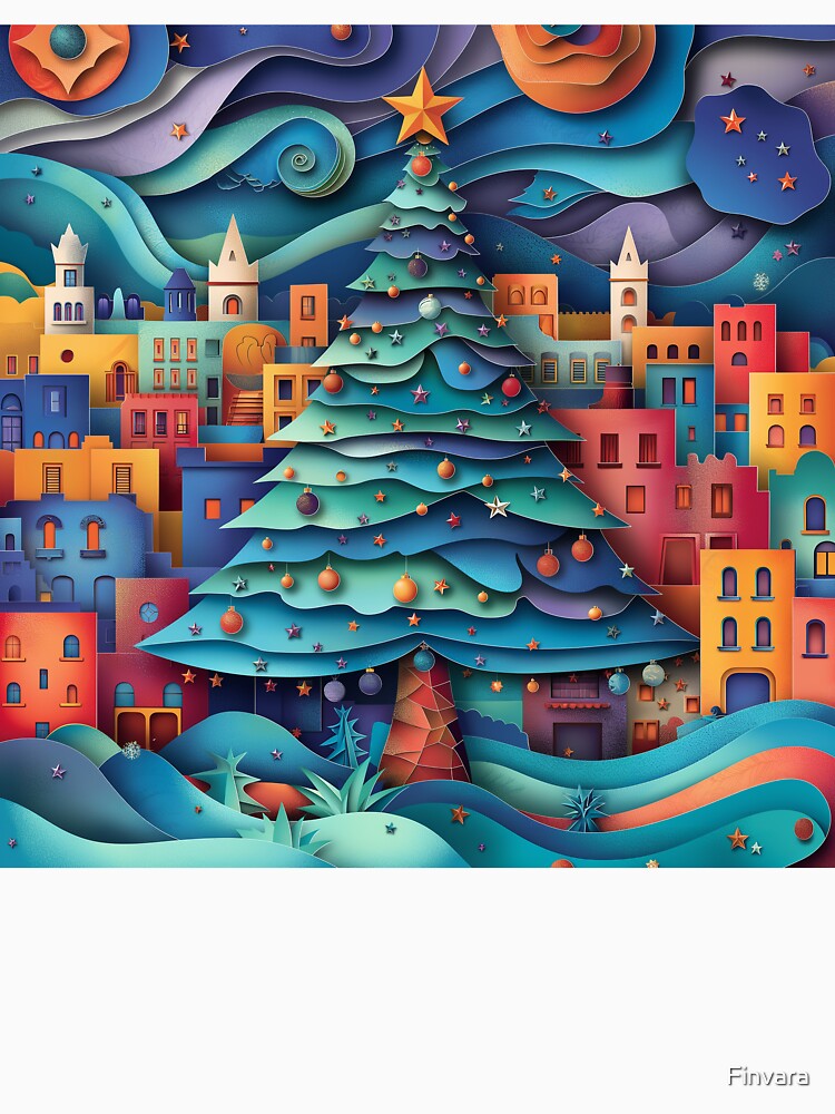 Thumbnail 7 of 7, Classic T-Shirt, Finvara - Paper Cut - Christmas designed and sold by Finvara.