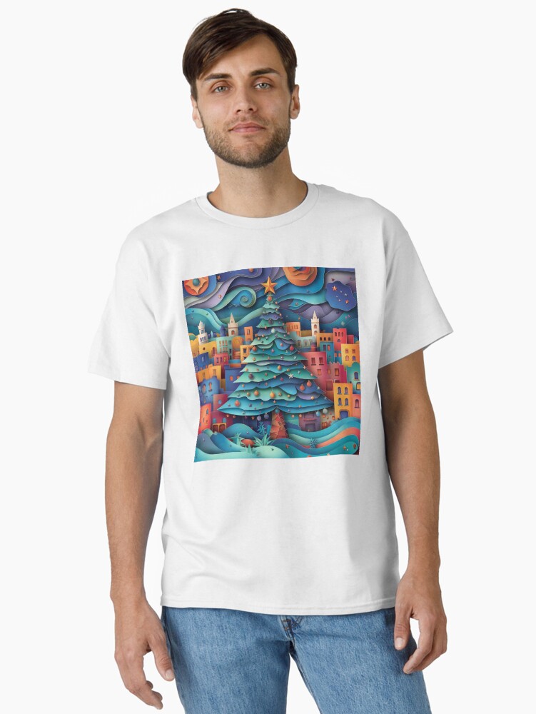 Thumbnail 2 of 7, Classic T-Shirt, Finvara - Paper Cut - Christmas designed and sold by Finvara.