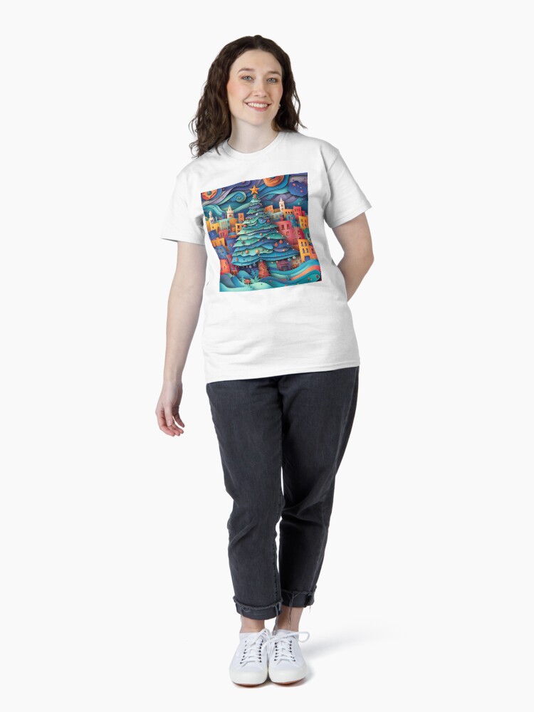 Thumbnail 4 of 7, Classic T-Shirt, Finvara - Paper Cut - Christmas designed and sold by Finvara.