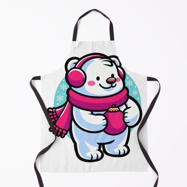 Item preview, Festive Polar Bear with Scarf and Hot Chocolate Christmas T-Shirt sticker design designed and sold by CreativeTomb.