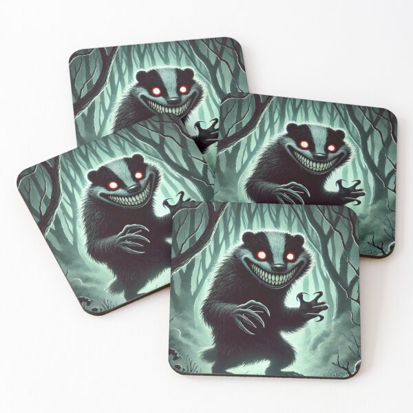 Item preview, Creepy Sinister Badger - Spooky Forest  designed and sold by maxthegrem.