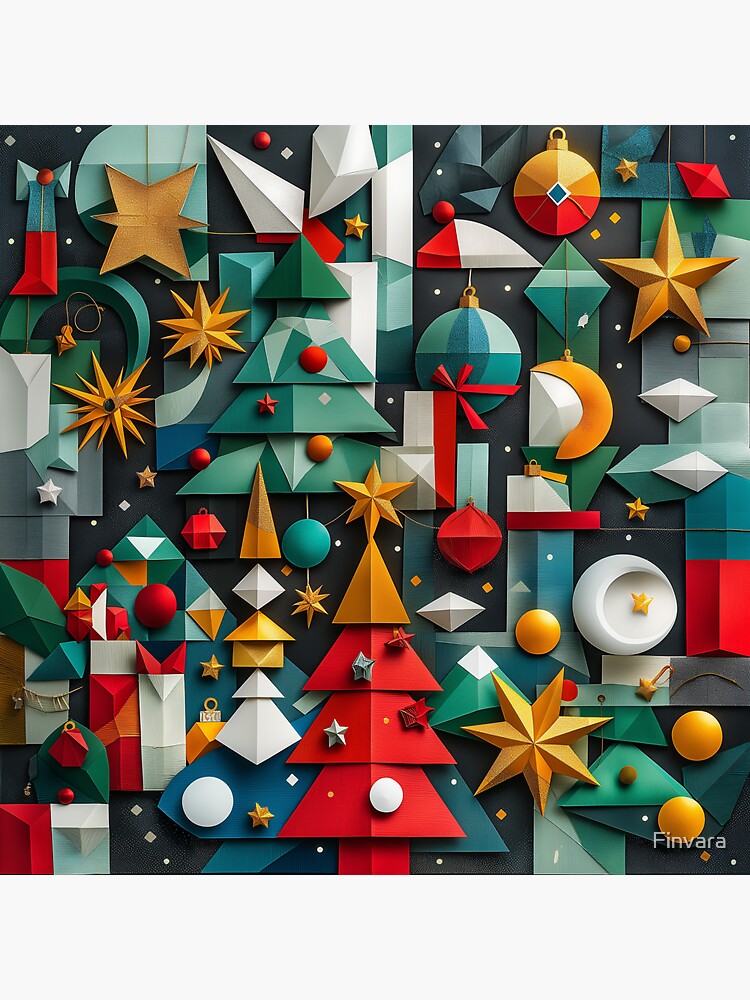 Thumbnail 3 of 3, Sticker, Finvara - Paper Cut - Christmas II. designed and sold by Finvara.
