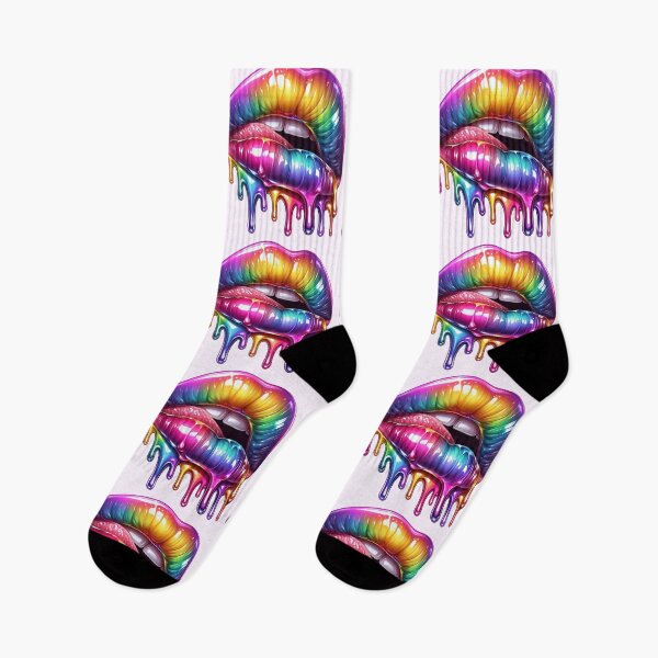 Item preview, Dripping Rainbow Lips – Vibrant Expression designed and sold by Margival.