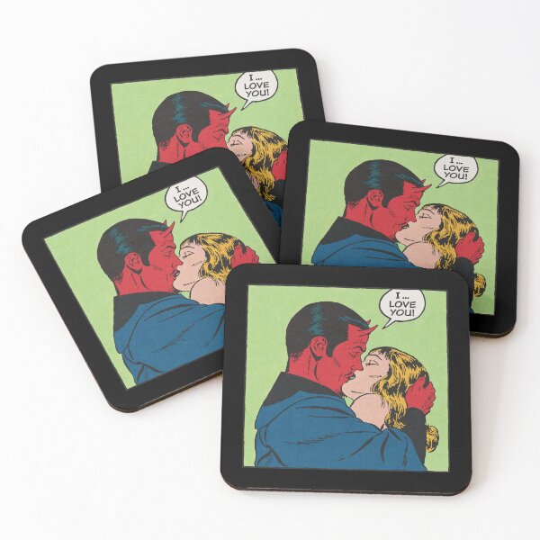 Item preview, Kissing the Devil (vintage Halloween artwork) designed and sold by LapinMagnetik.