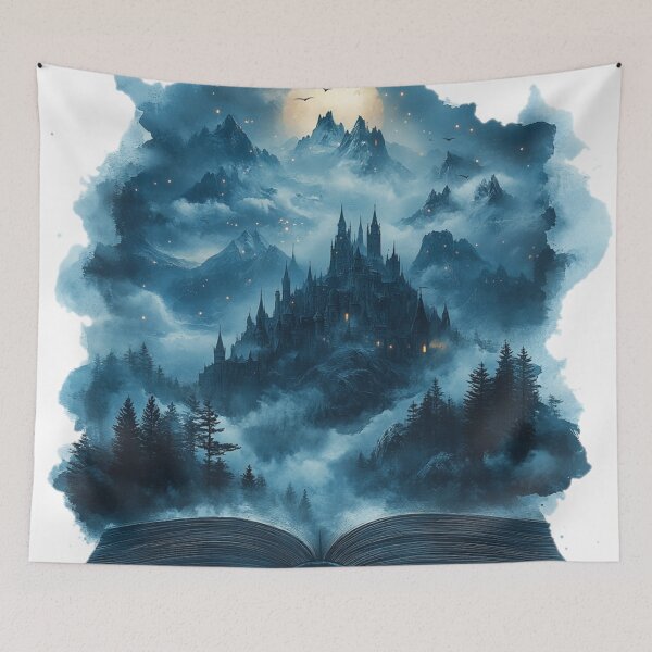 Item preview, Dark Mysterious Castle - Fantasy Art Print designed and sold by AiHead.