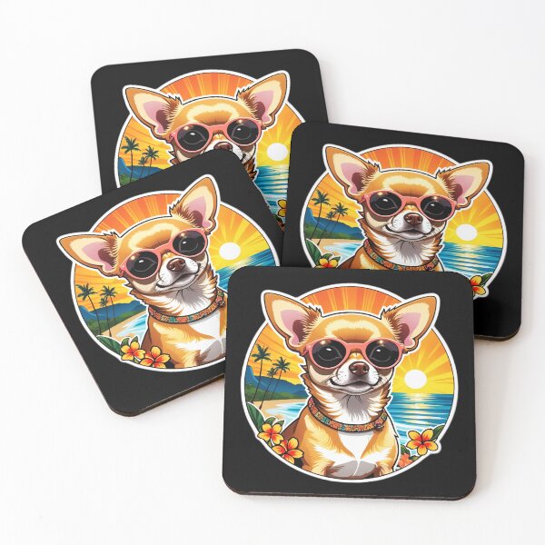 Item preview, Sunset Chihuahua with Sunglasses by The Ocean designed and sold by NautiChic.