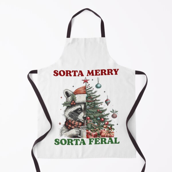 Item preview, Sorta Merry Sorta Feral Funny Feral Rccoon Christmas Retro designed and sold by spirorinin.