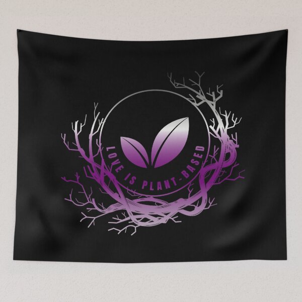 Item preview, Love Is Plant-Based, Demisexual pride flag graphic, Vegan day slogan, World Vegan Day, vegan pride, vegetarian, Veggies, Tree Hugger, Nature lover, designed and sold by PrideBeProud.