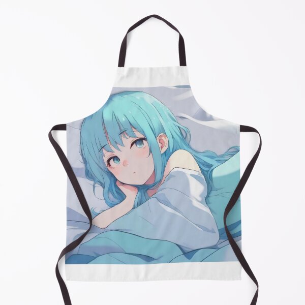 Item preview, Blue-Haired Girl Gazing from Her Bed designed and sold by Momhana.