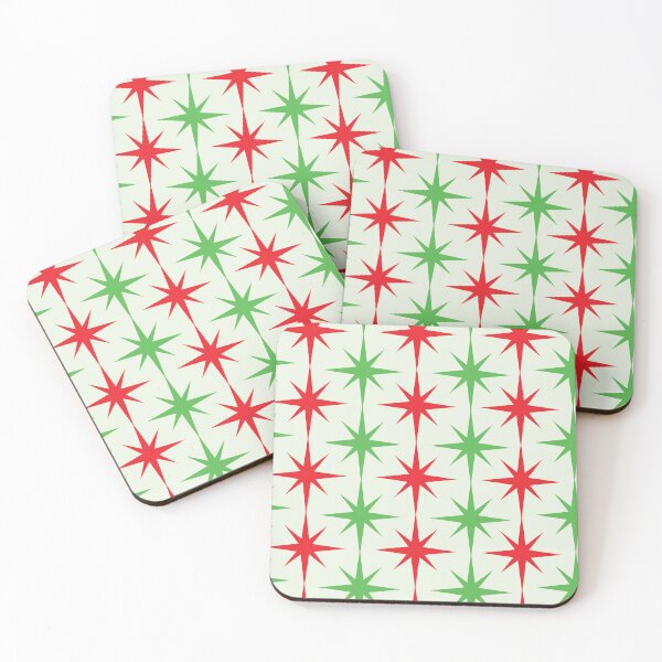 Item preview, Mid Century Christmas Red and Green Atomic Starbursts Pattern  designed and sold by Yasminepatterns .