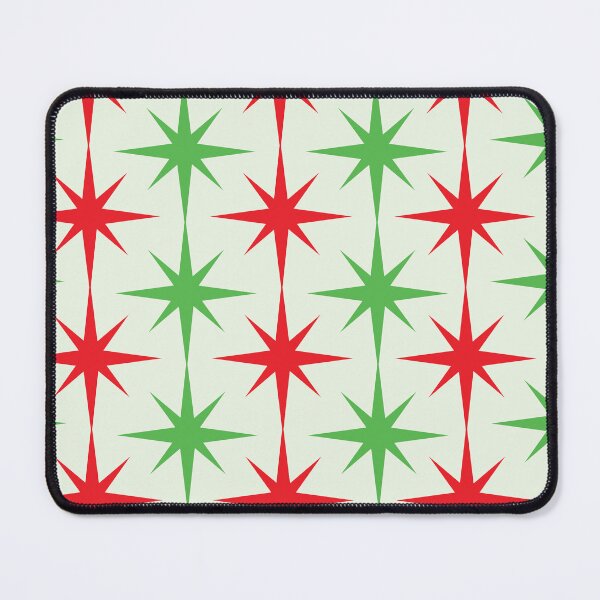 Item preview, Mid Century Christmas Red and Green Atomic Starbursts Pattern designed and sold by Yasminepatterns .