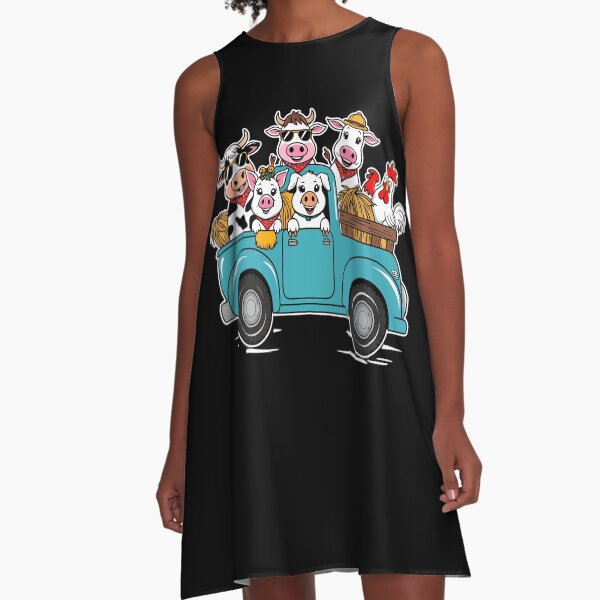 Vista previa del artículo con la obra «Camioneta de granja con animales de granja Esposa de granjero Vida rural», diseñado y vendido por BongsEmporium.