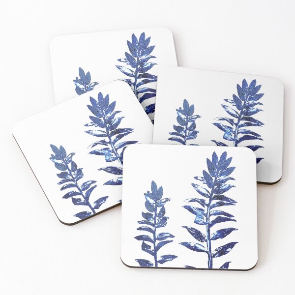 Item preview, 2 navy blue branches leafs arts  designed and sold by ColorandColor.