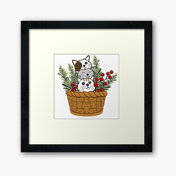Item preview, 3 cats in a basket designed and sold by poonzapoon.