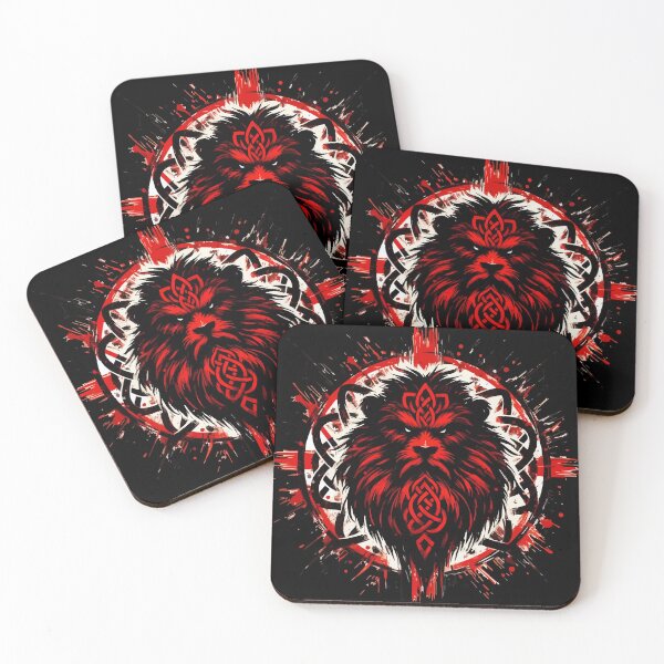 Item preview, Bear Viking Norse Mythology Black Red Celtic Knotwork designed and sold by TomFrontierArt.