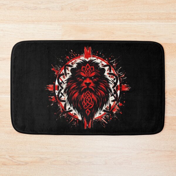 Item preview, Bear Viking Norse Mythology Black Red Celtic Knotwork designed and sold by TomFrontierArt.