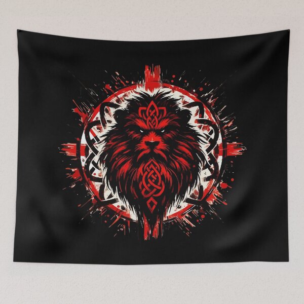 Item preview, Bear Viking Norse Mythology Black Red Celtic Knotwork designed and sold by TomFrontierArt.